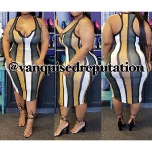 Curvy Color Block Midi